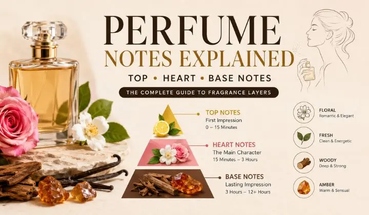 Perfume Notes Explained Top, Heart & Base Notes