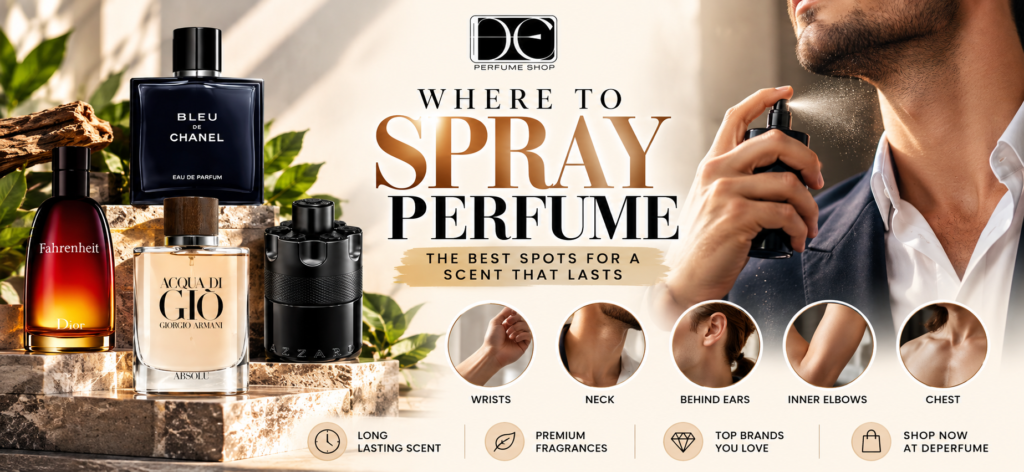 where to soray perfume